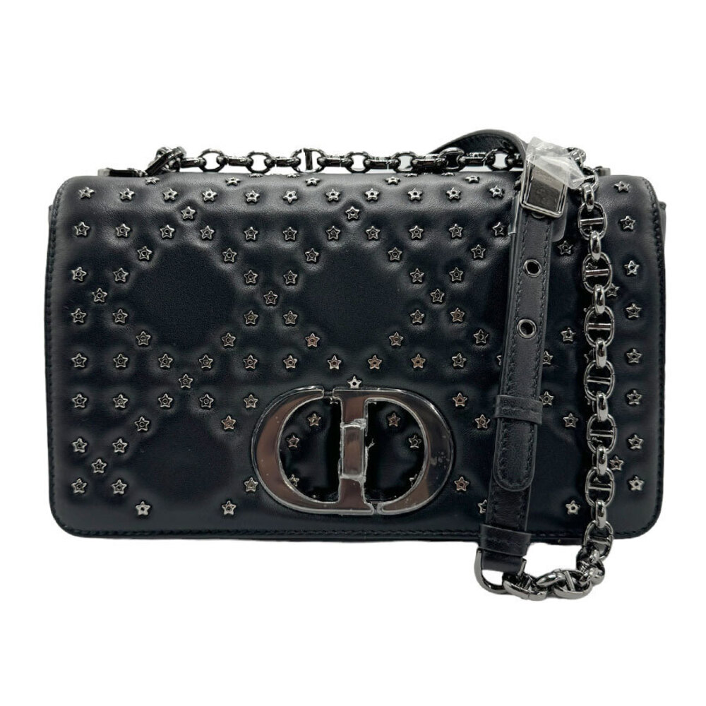 Christian Dior CARO Shoulder Bag Leather Black